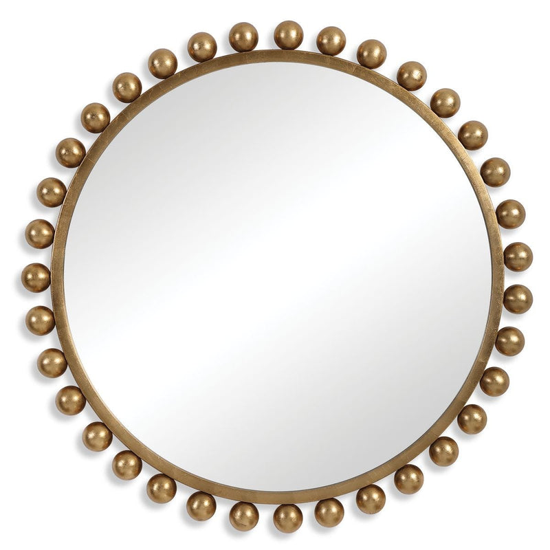 Gold Mirror with Spheres