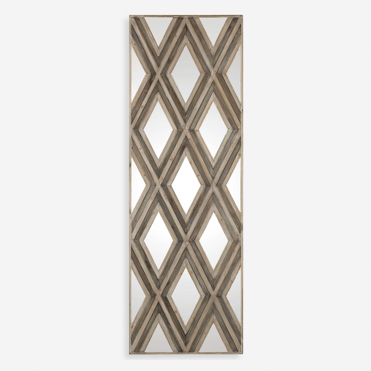 Mirrored Wood Wall Panel Decor, Rectangular