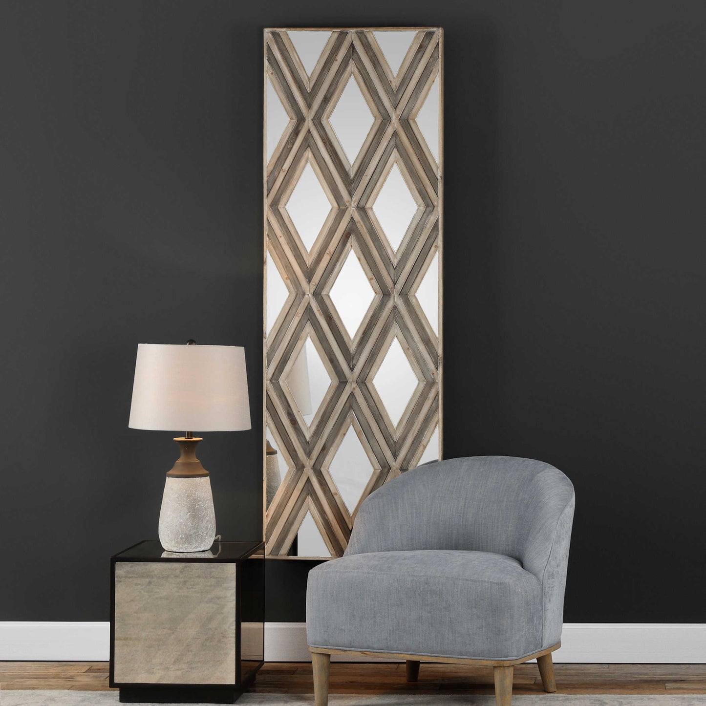 Mirrored Wood Wall Panel Decor, Rectangular