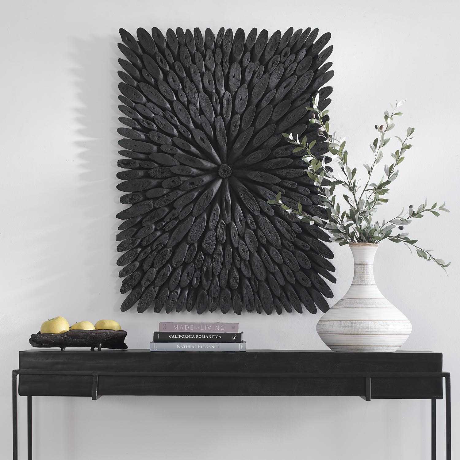 Woodcut Design Black