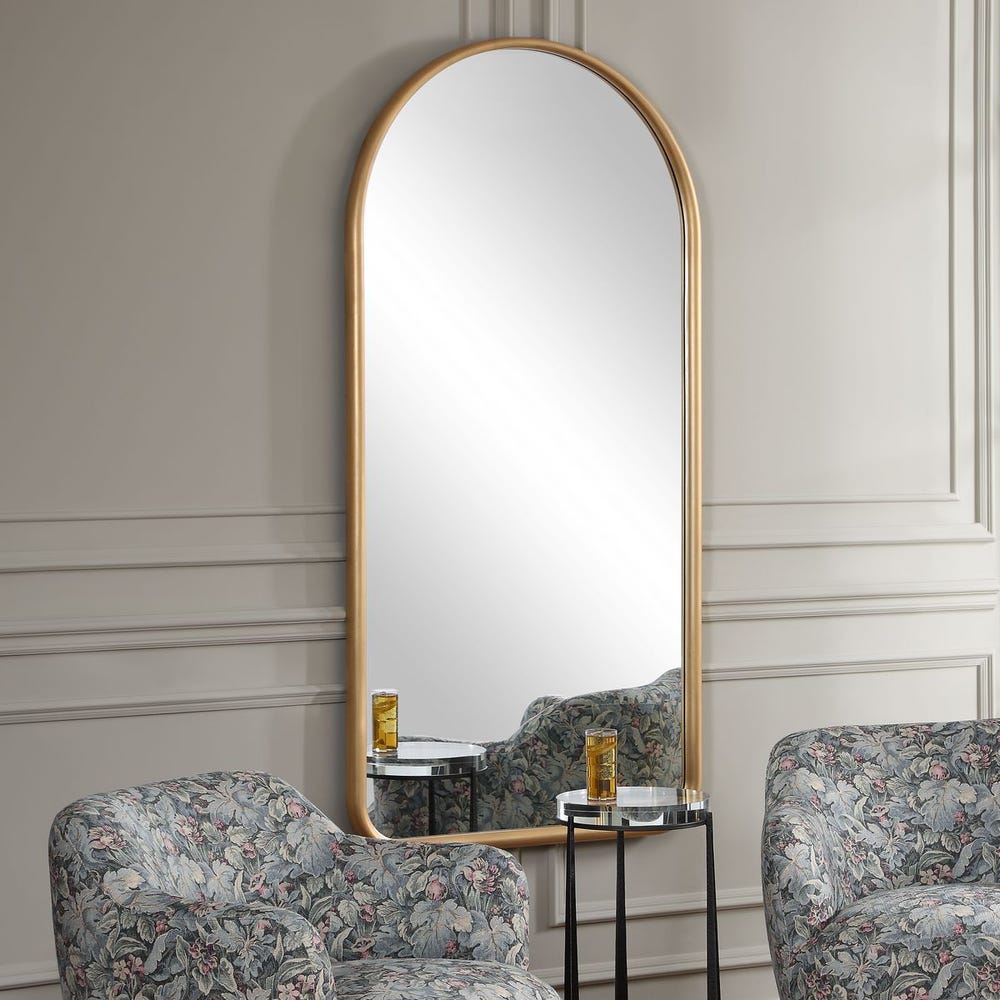 Full Length Arch Mirror, Antique Gold
