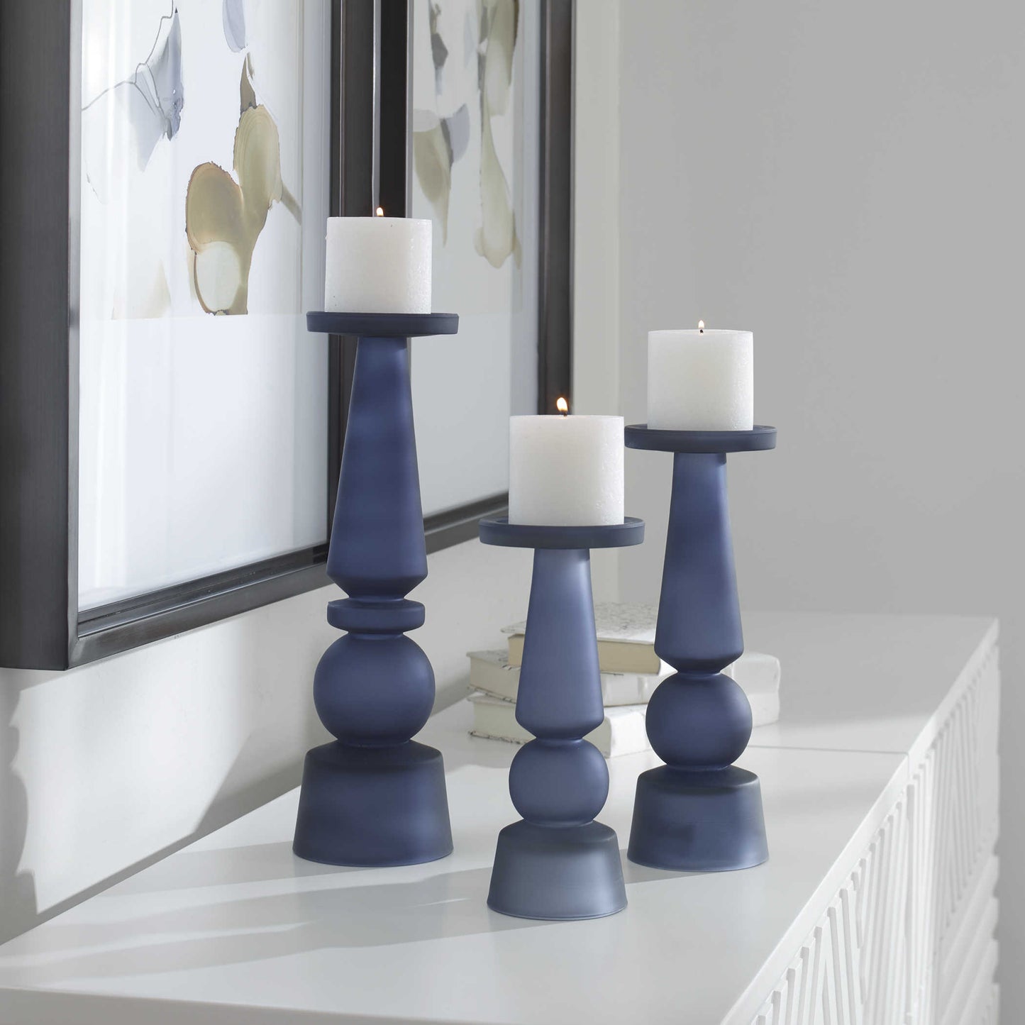 Cassy Glass Candleholders, S/3