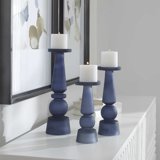 Cassy Glass Candleholders, S/3