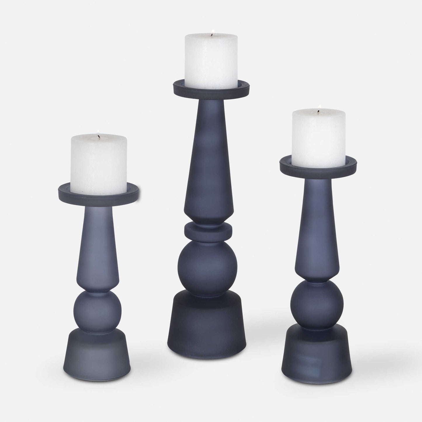 Cassy Glass Candleholders, S/3