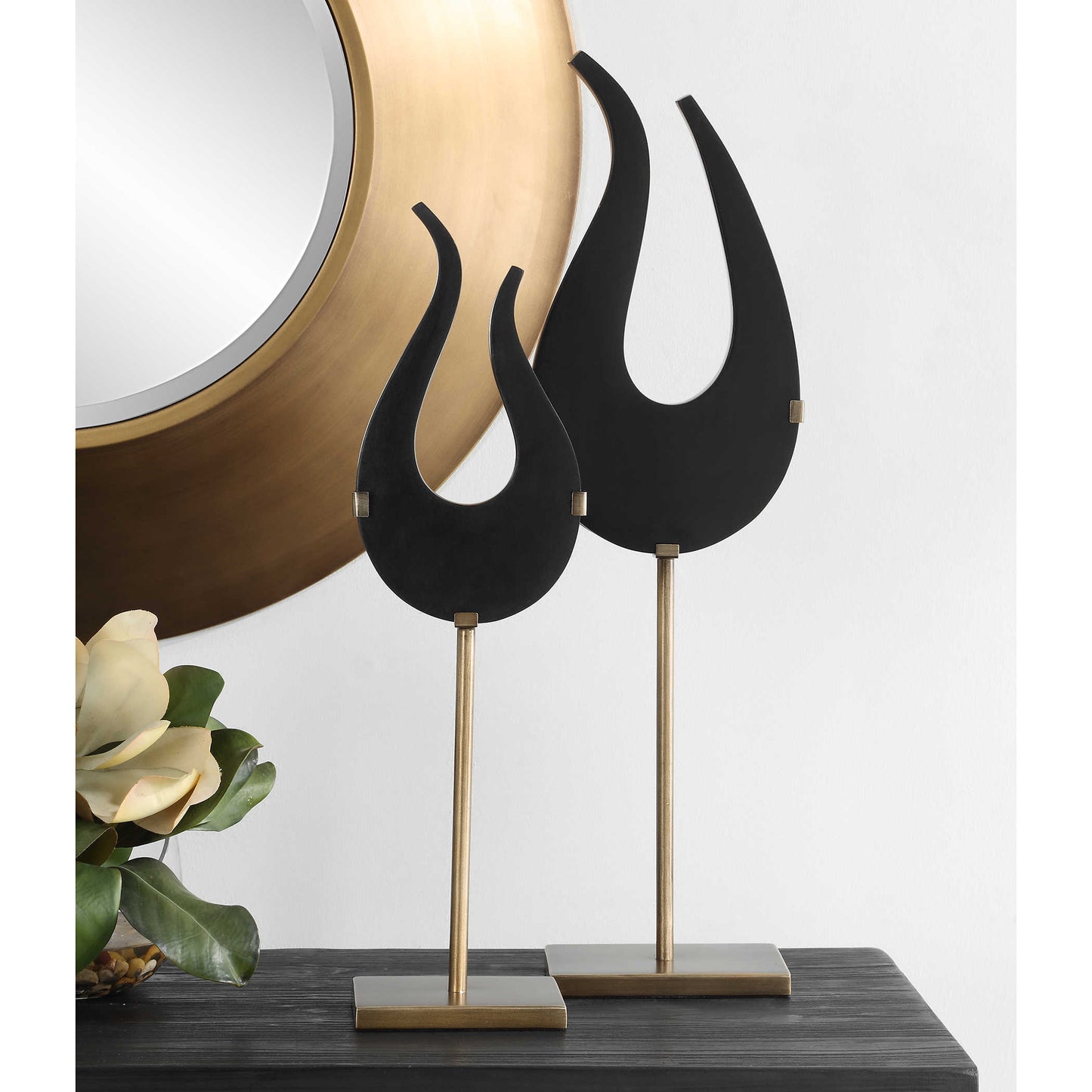 Black Modern Sculptures | Mens Room Decor