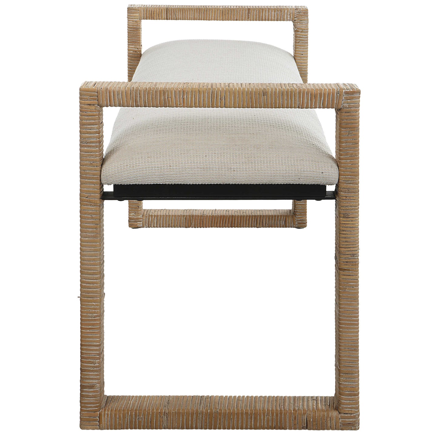Coastal Entryway Bench - Woven Rattan