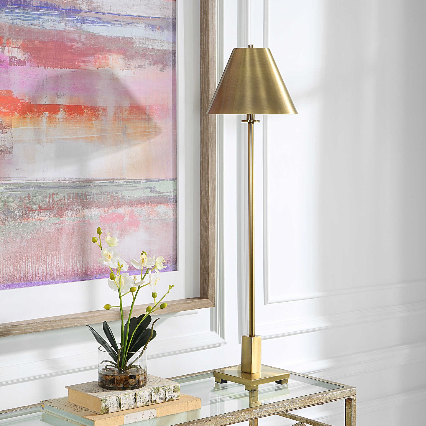Gold Buffet Lamp | Modern Bronze Home Decor