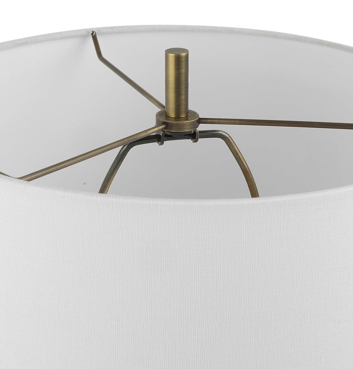 Black Buffet Lamp with Crystal Base and Brass Accents