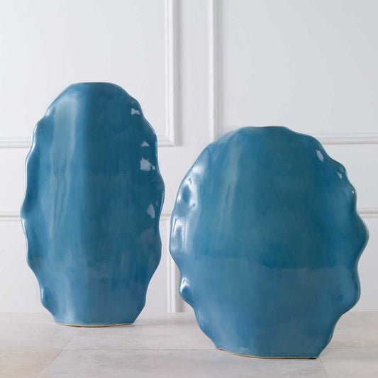 Large Teal Vase - Set of 2