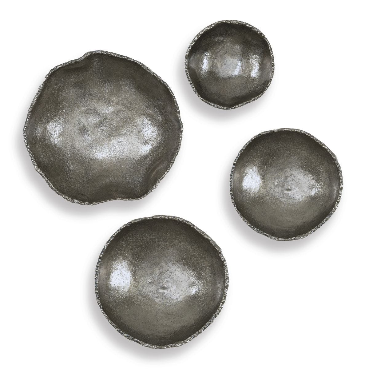 Lucky Coins Outdoor Metal Wall Decor, Nickel, S/4