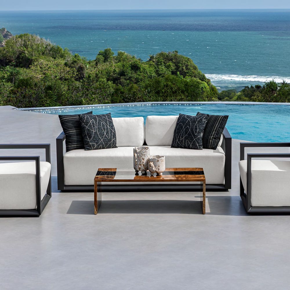 Remsen Outdoor 3 Seater Sofa — Java Black/Oyster
