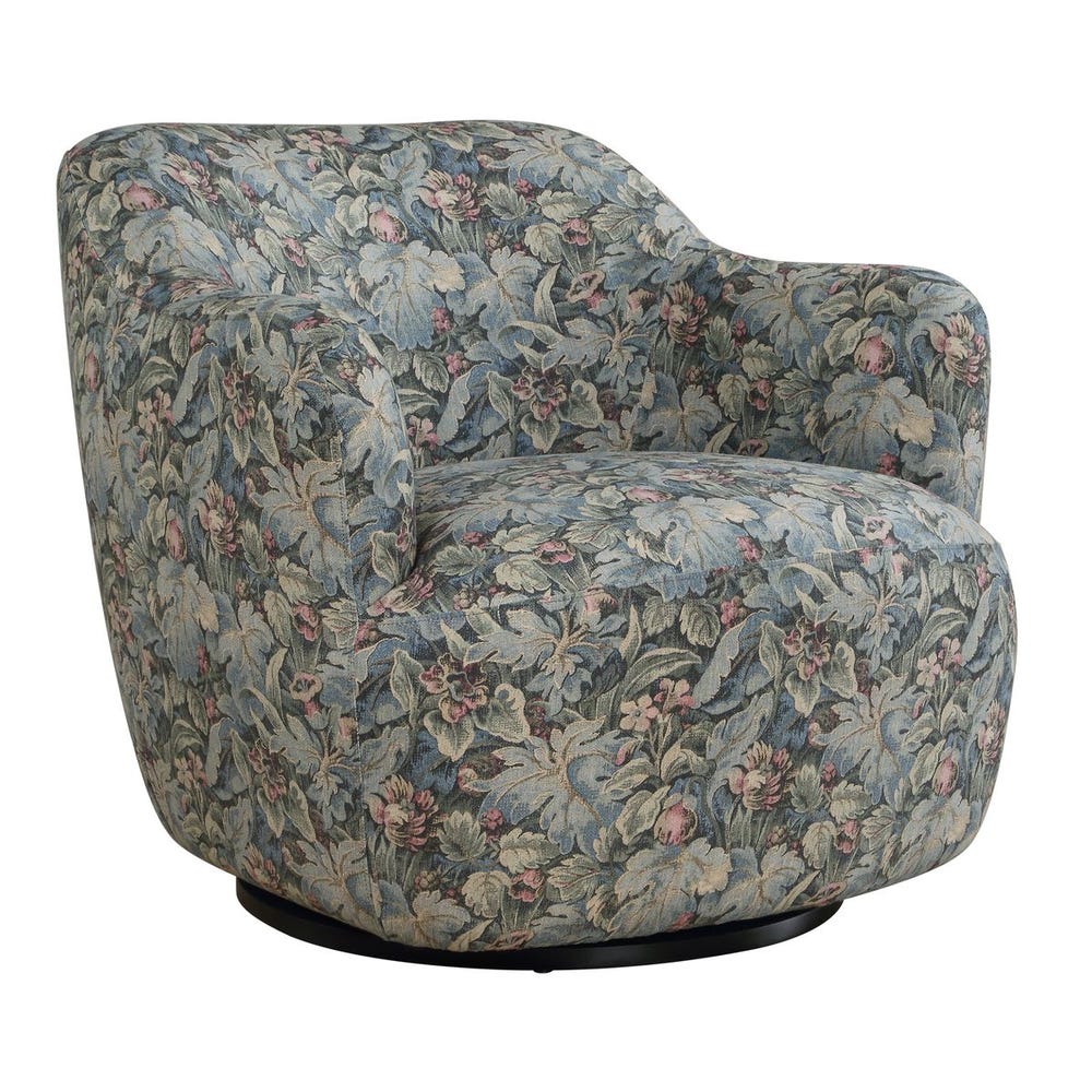 Ansel Swivel Chair, (saige/blue/blush)