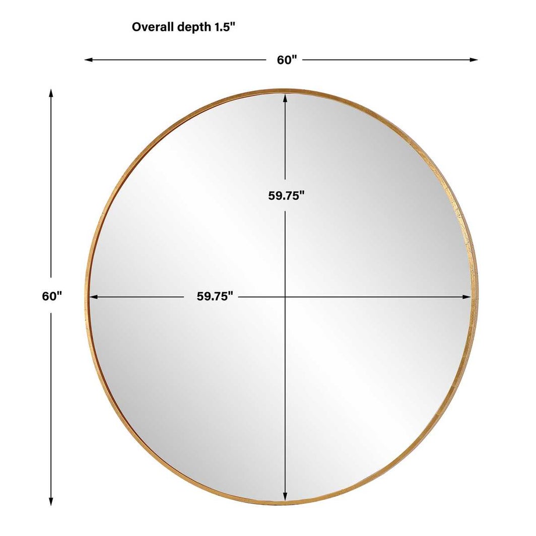Dimensions gold circle mirror.