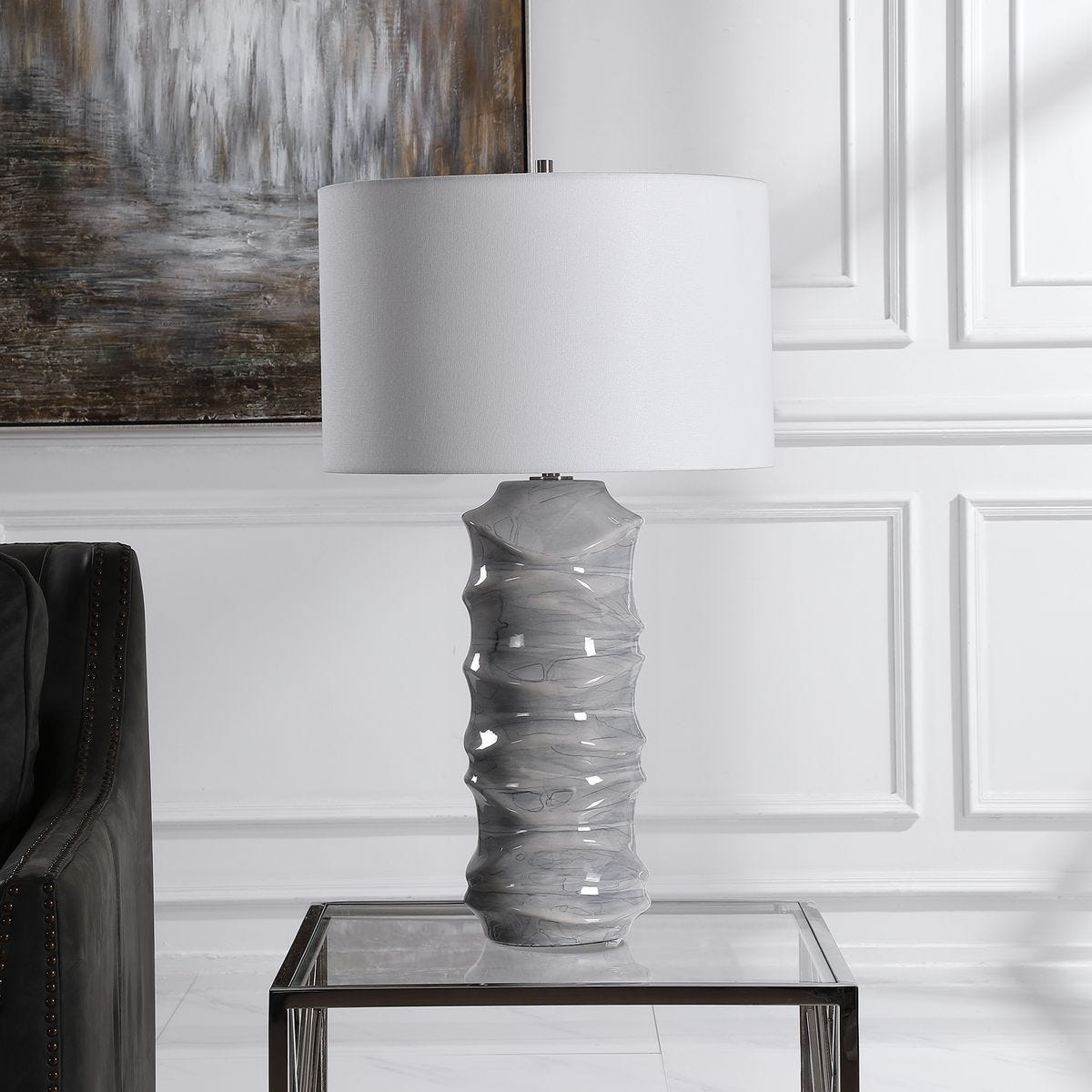 Blue and White Ceramic Table Lamp