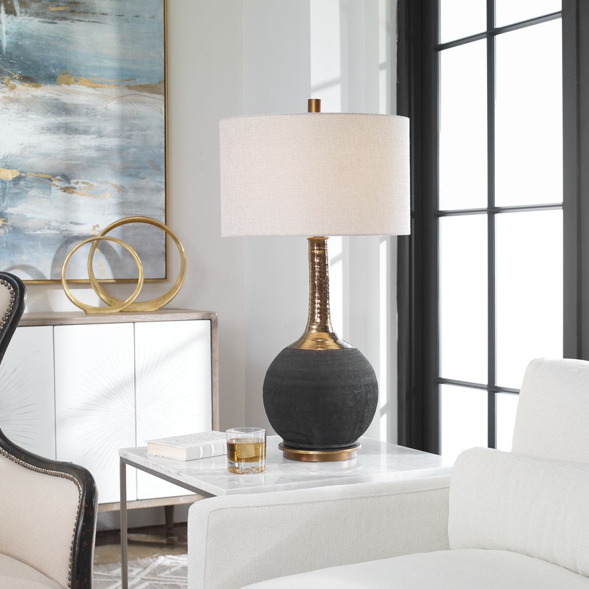 Black and Brass Table Lamp