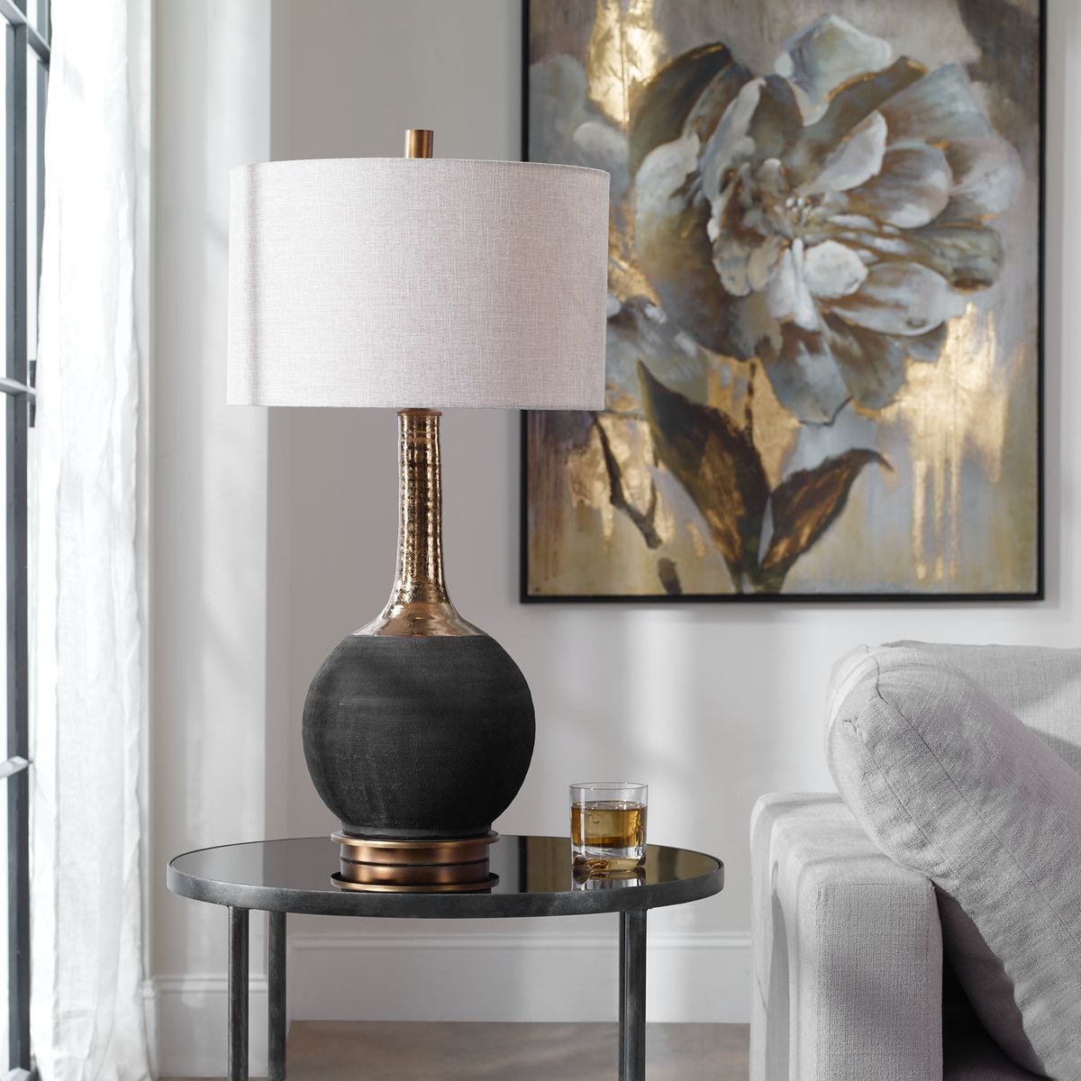 Black and Brass Table Lamp