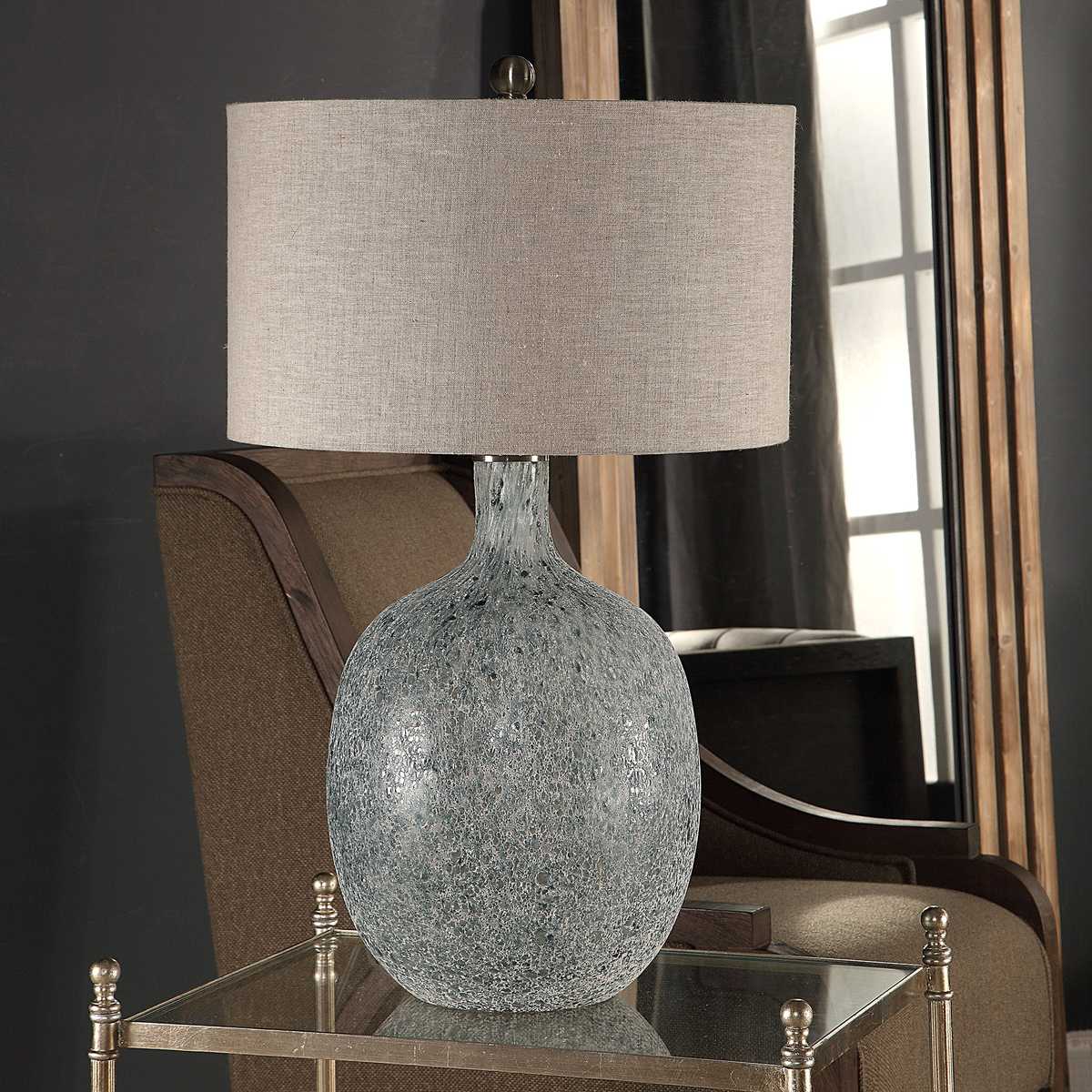 Light Blue Glass Lamp