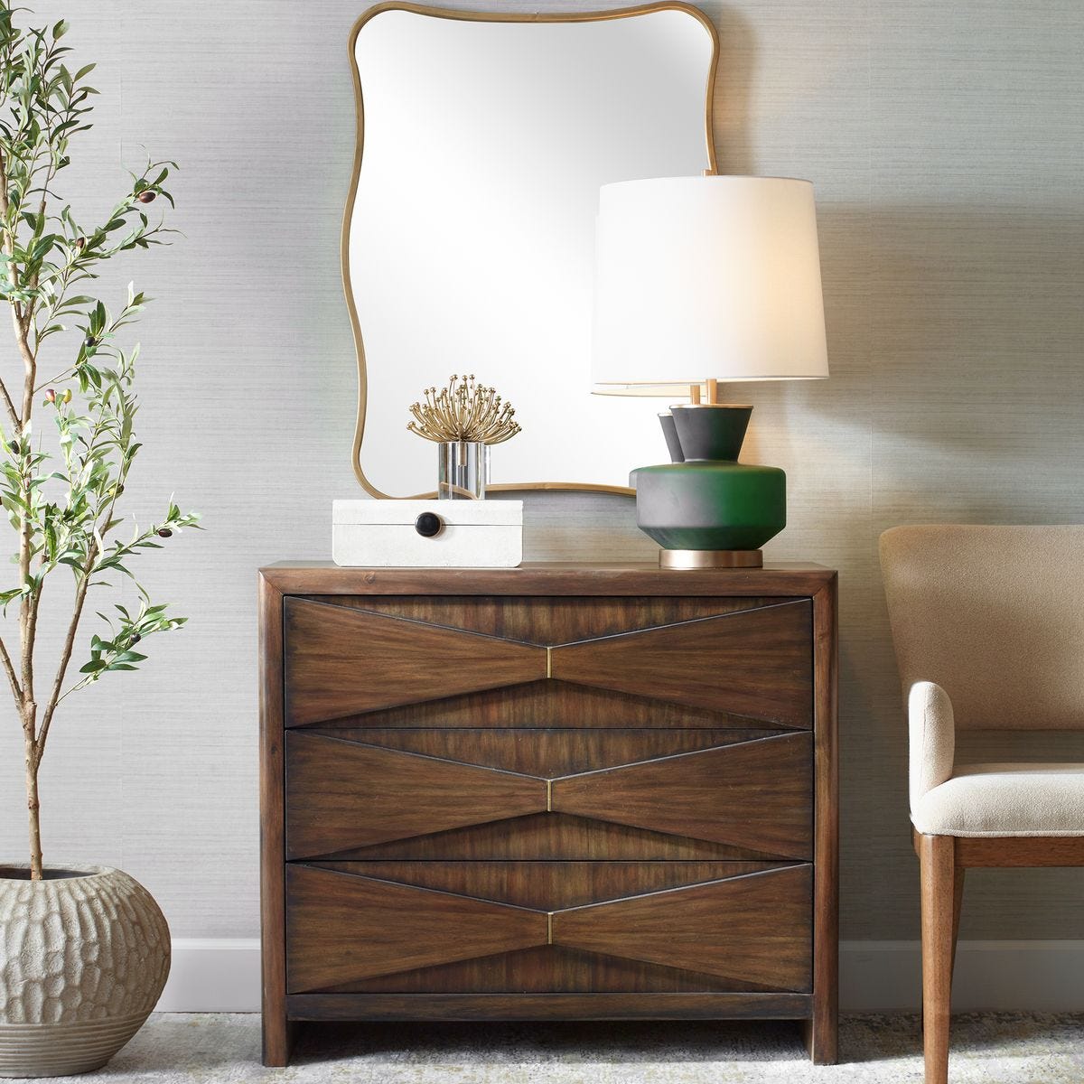 Acacia wood dresser.