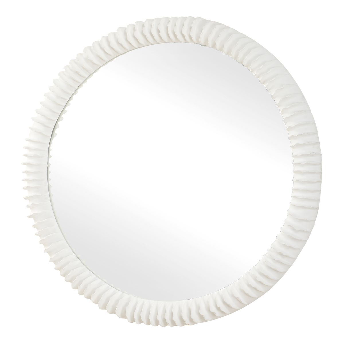 White Ruffle Mirror