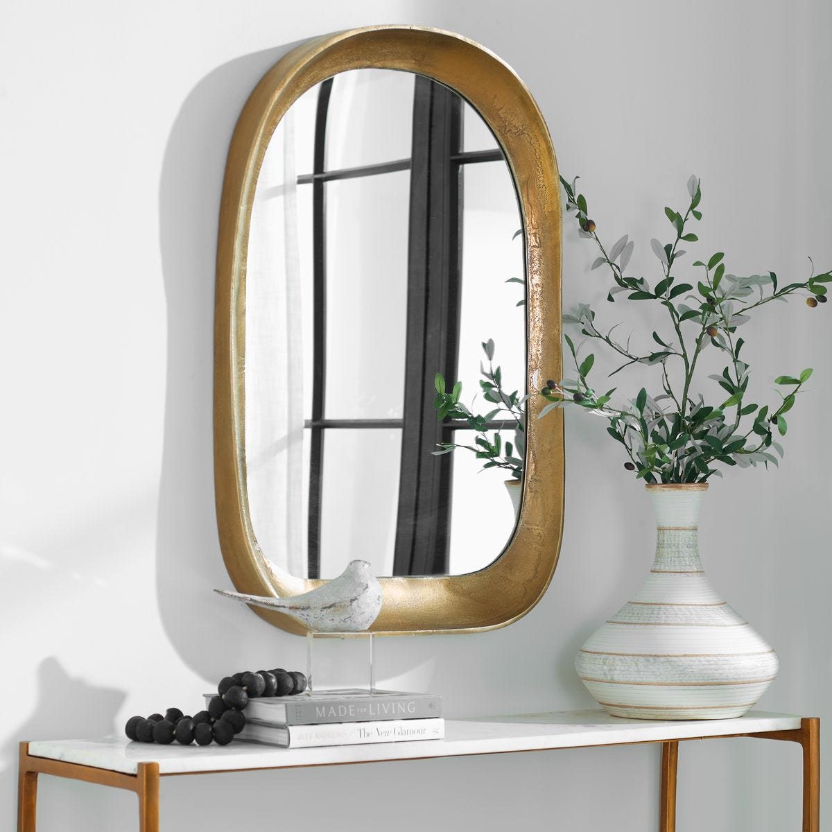 Antique Brass Arched Mirror