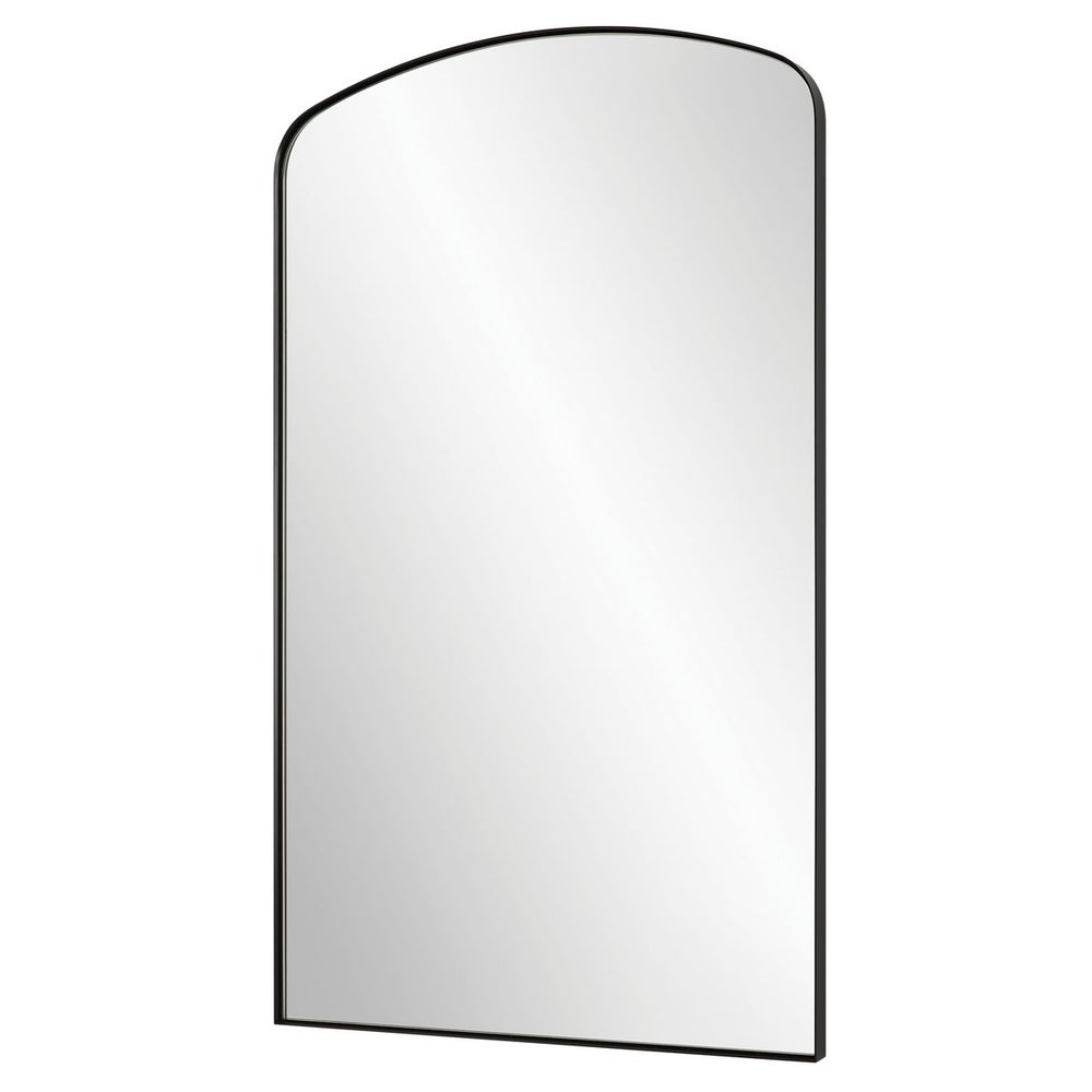 Black Arched Mirror at Angle.