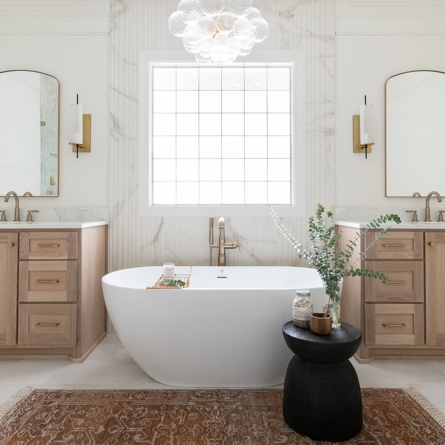 Arched Vanity Mirror in Gold.
