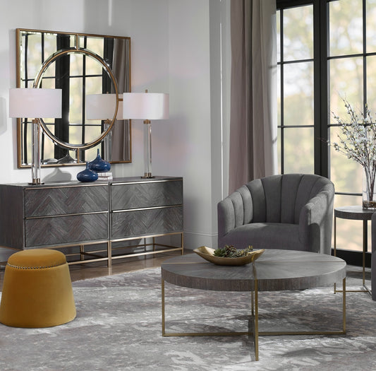 Geometric Gold Mirror.