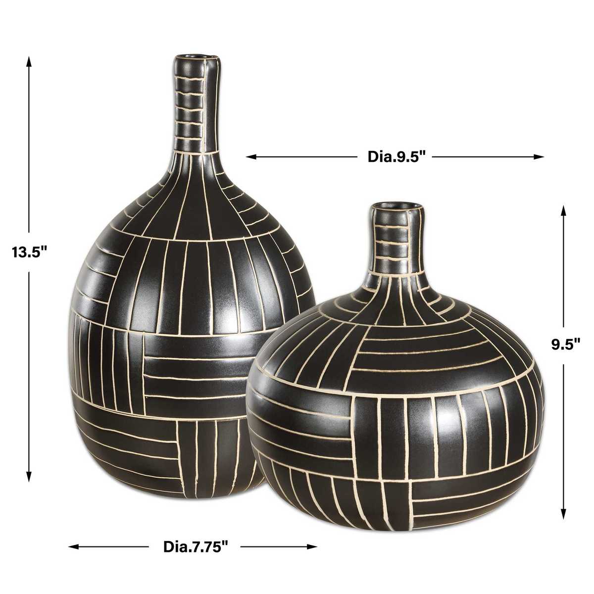 Artistic ceramic vases.
