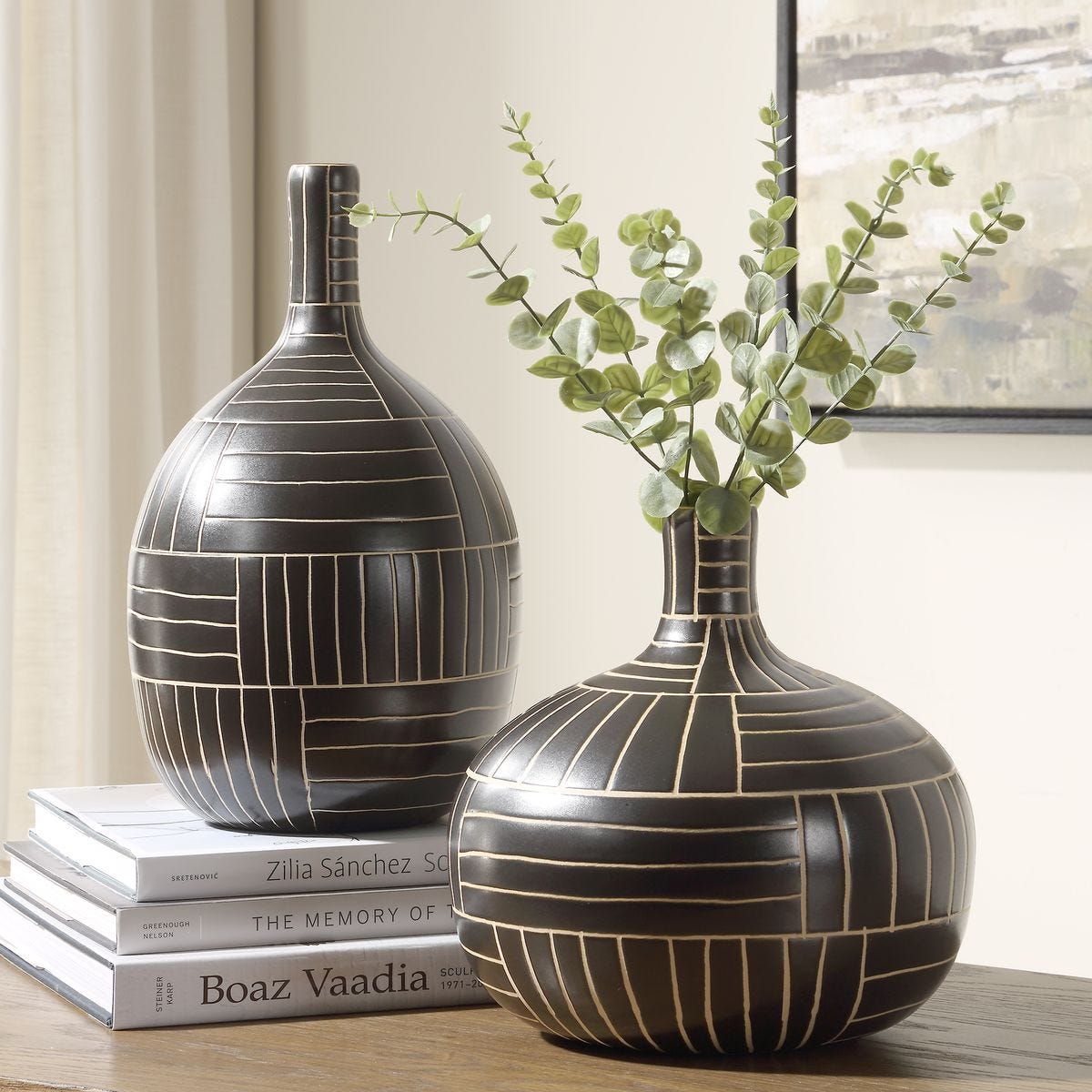 Artistic ceramic vases.