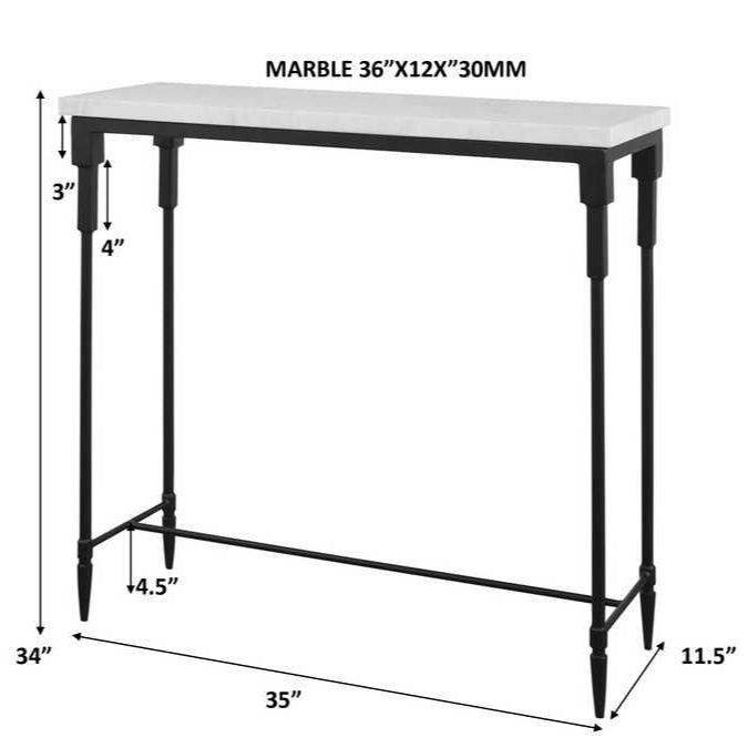 Table with dimensions labeled on a white background