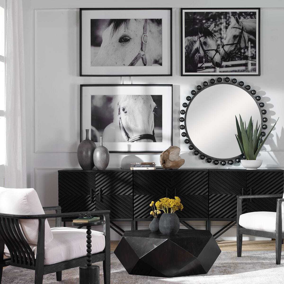 Black And White Horse Wall Art