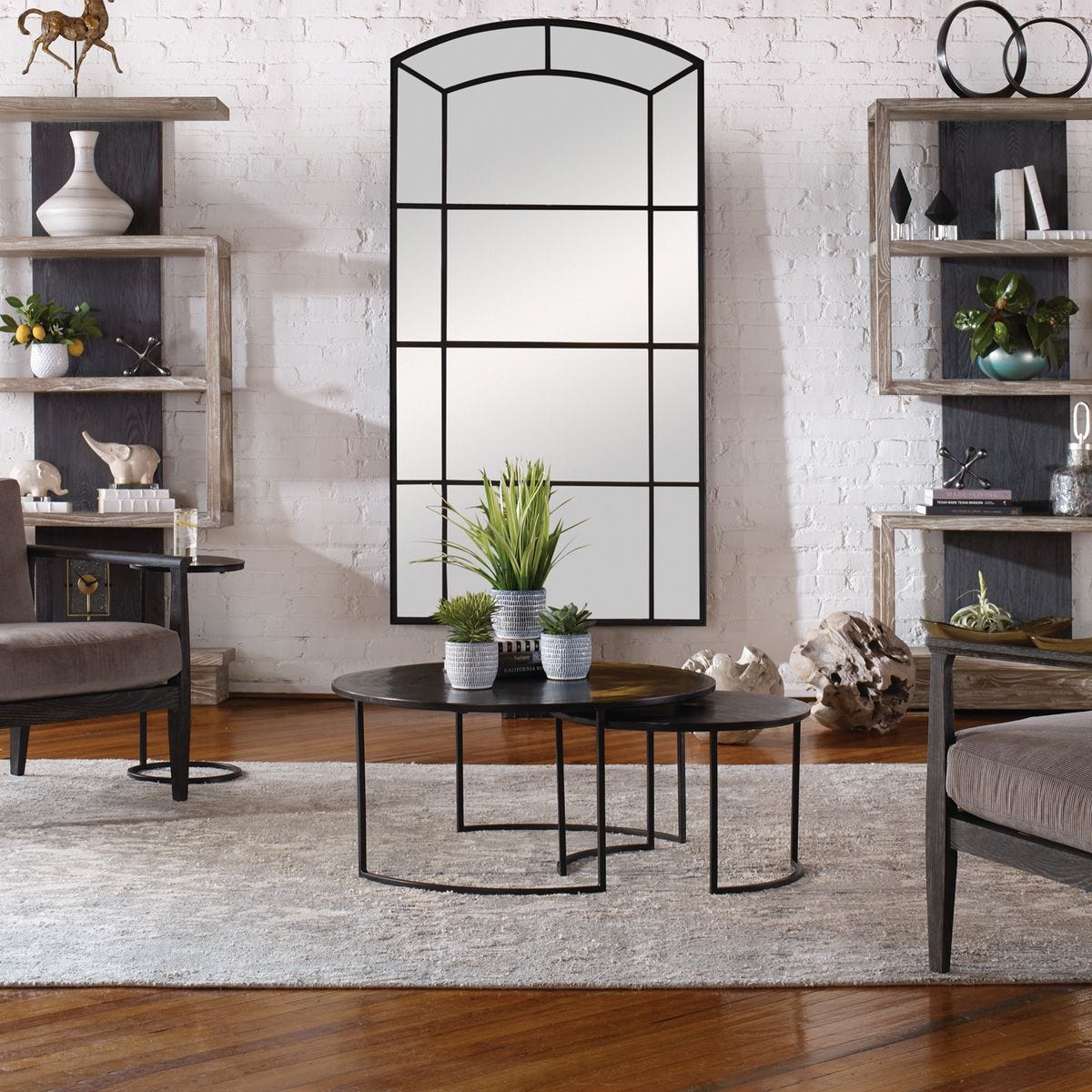 Black Nesting Coffee Table in Living Room.