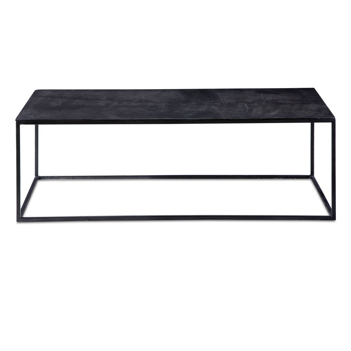 Black rectangle coffee table.