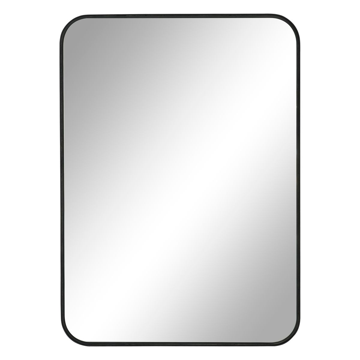 Black Rounded Rectangular Mirror.