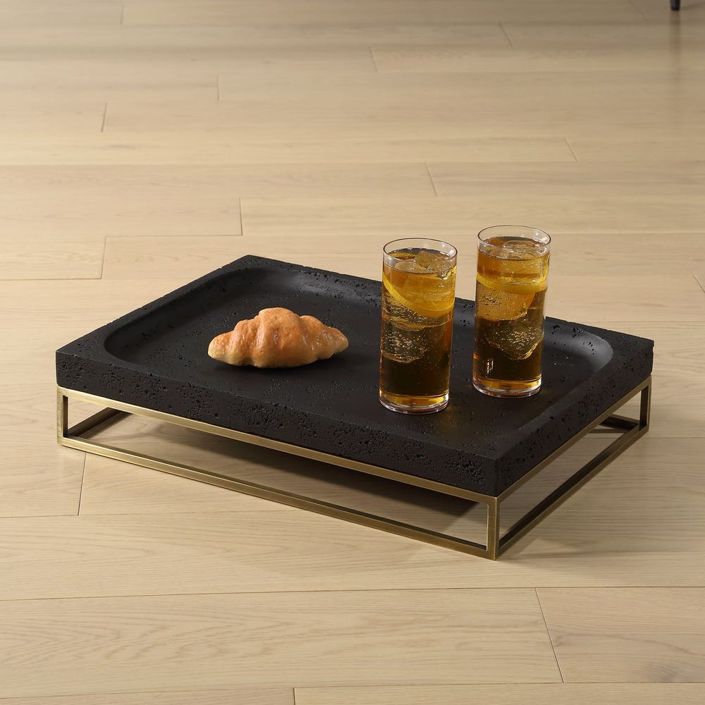 Black stone serving tray.