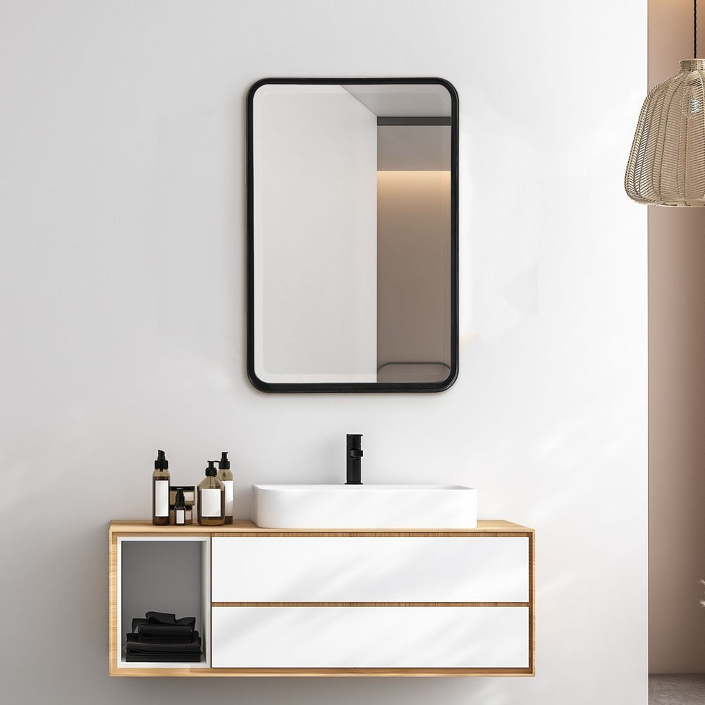 Black Vanity Mirror Curved