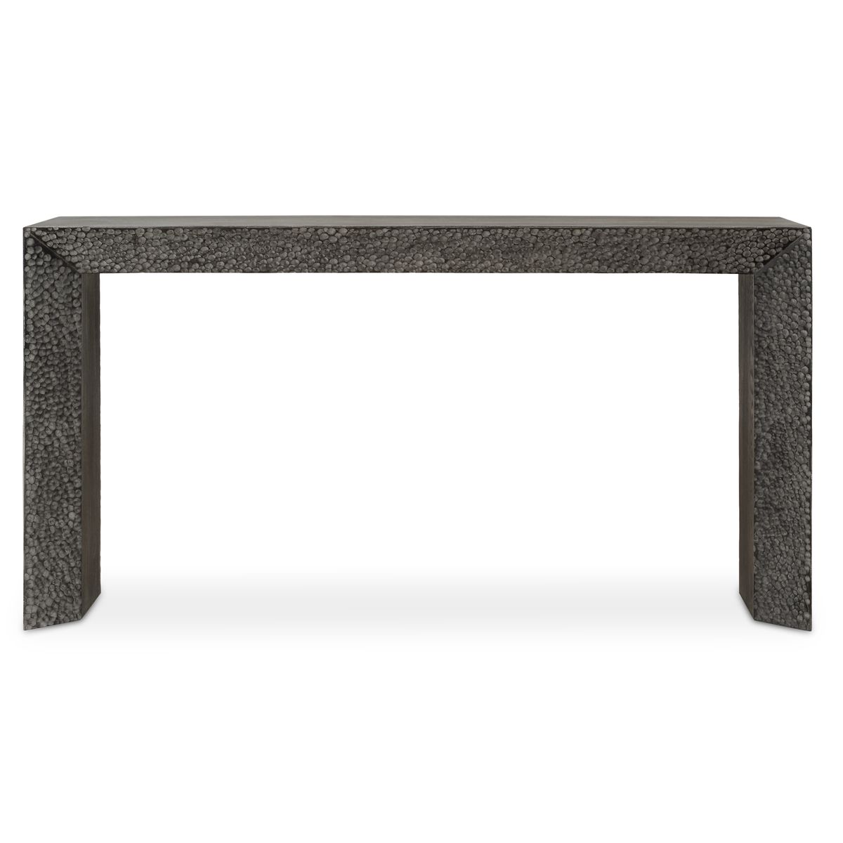 Black wood console table.