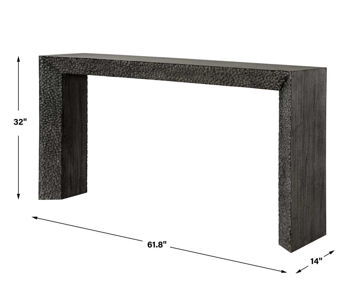 Black wood console table.