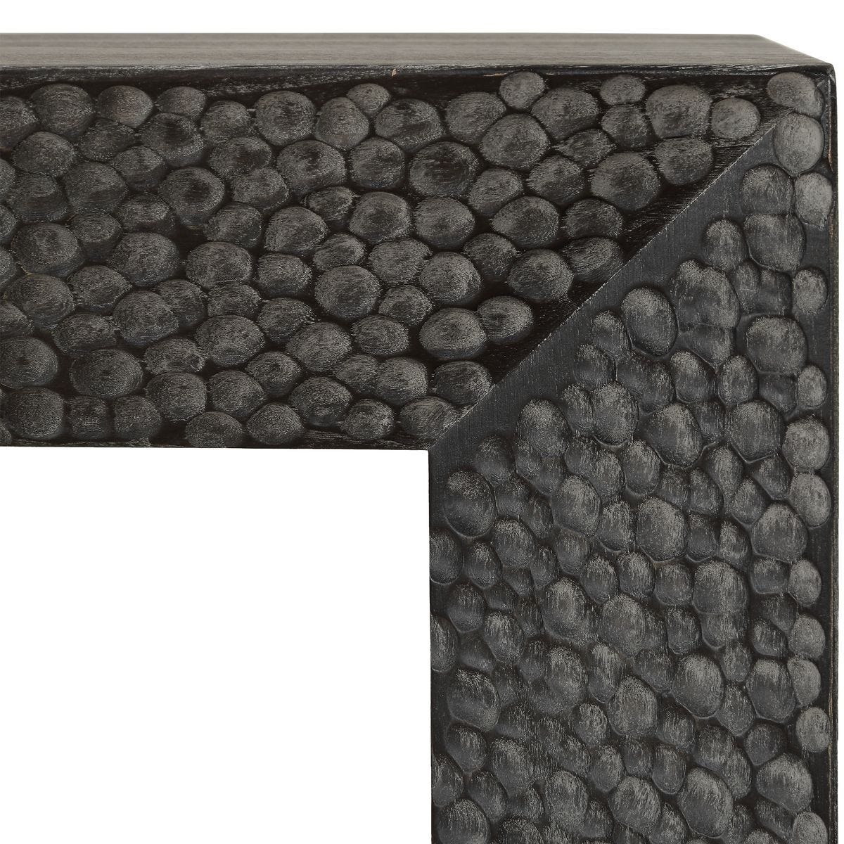 Black wood console table.