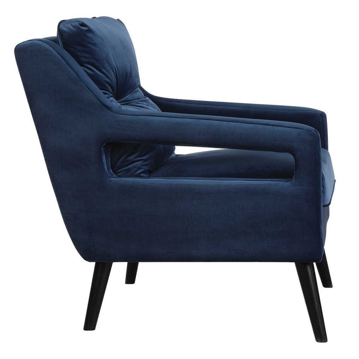 Blue armchair on a white background