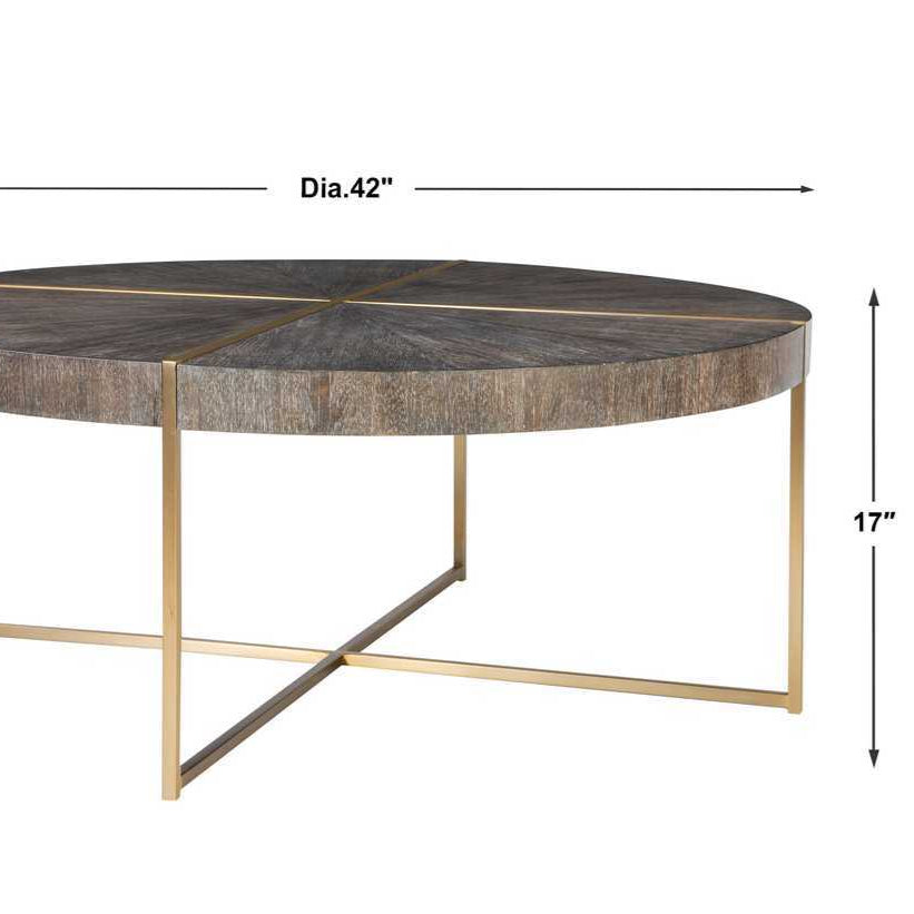 Brass Wood Coffee Table