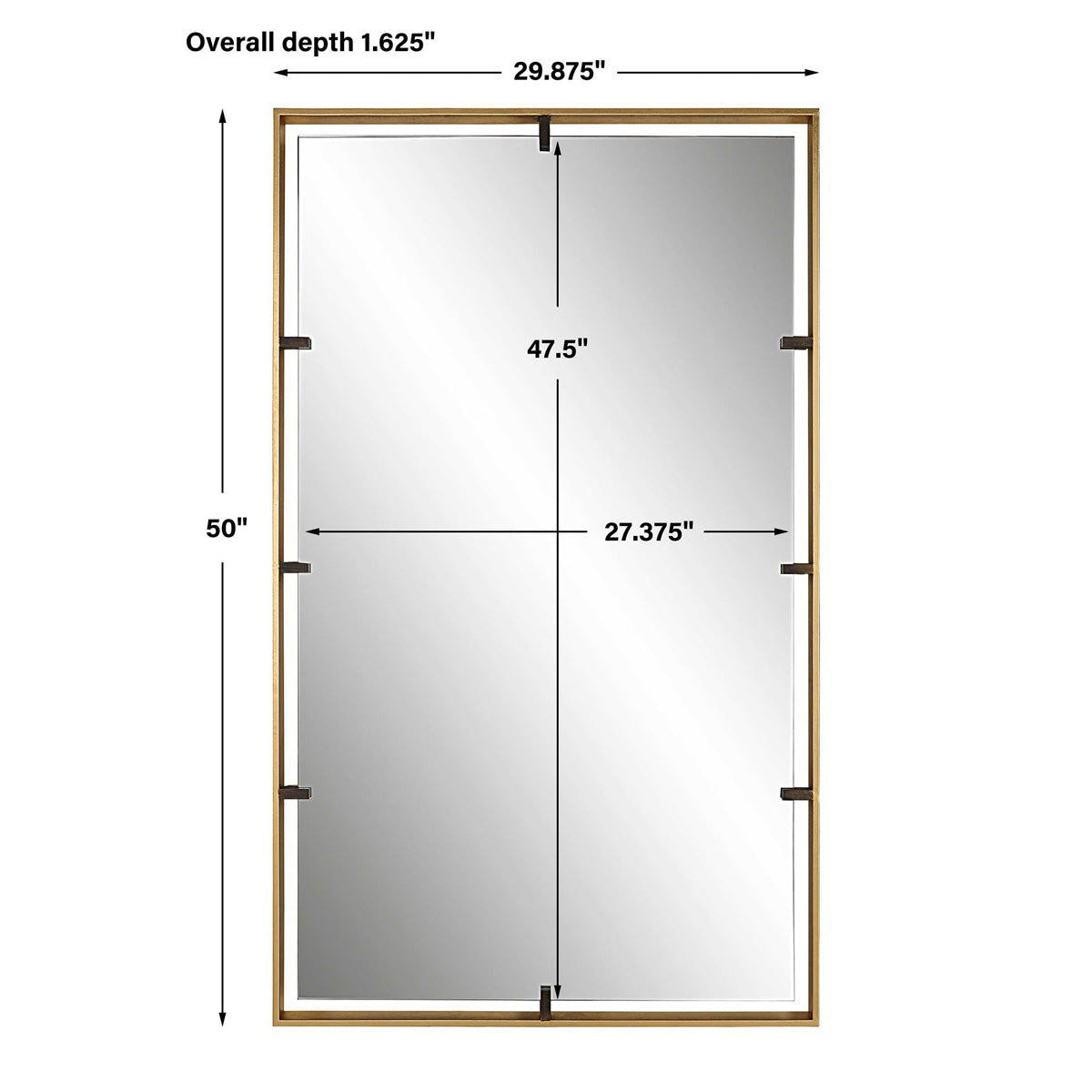 Dimensions of bronze and gold mirror.