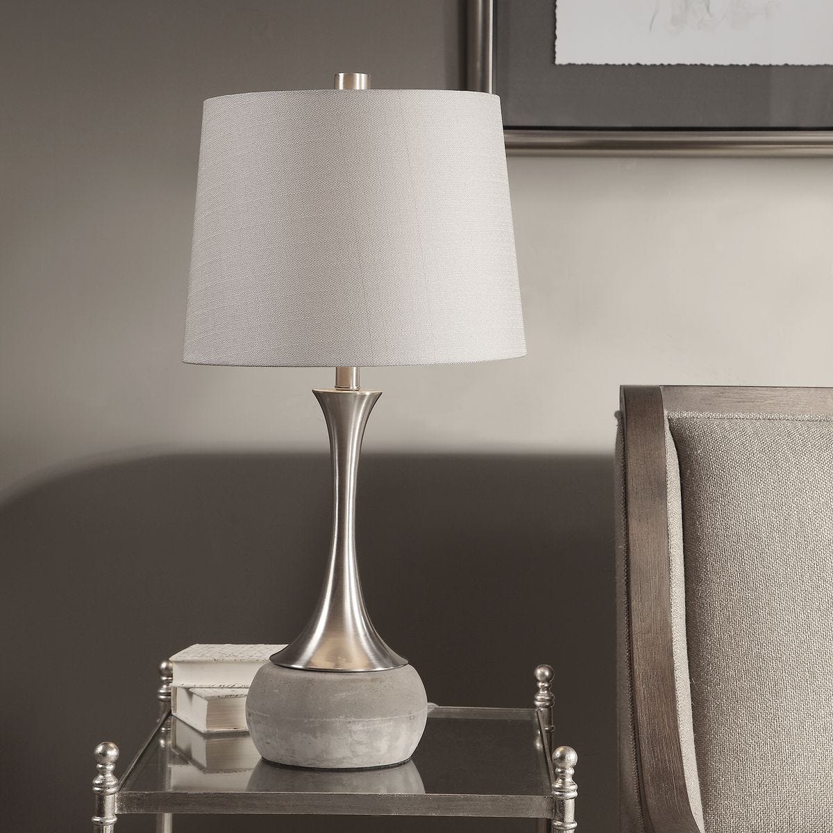 Brushed Nickel Lamp.