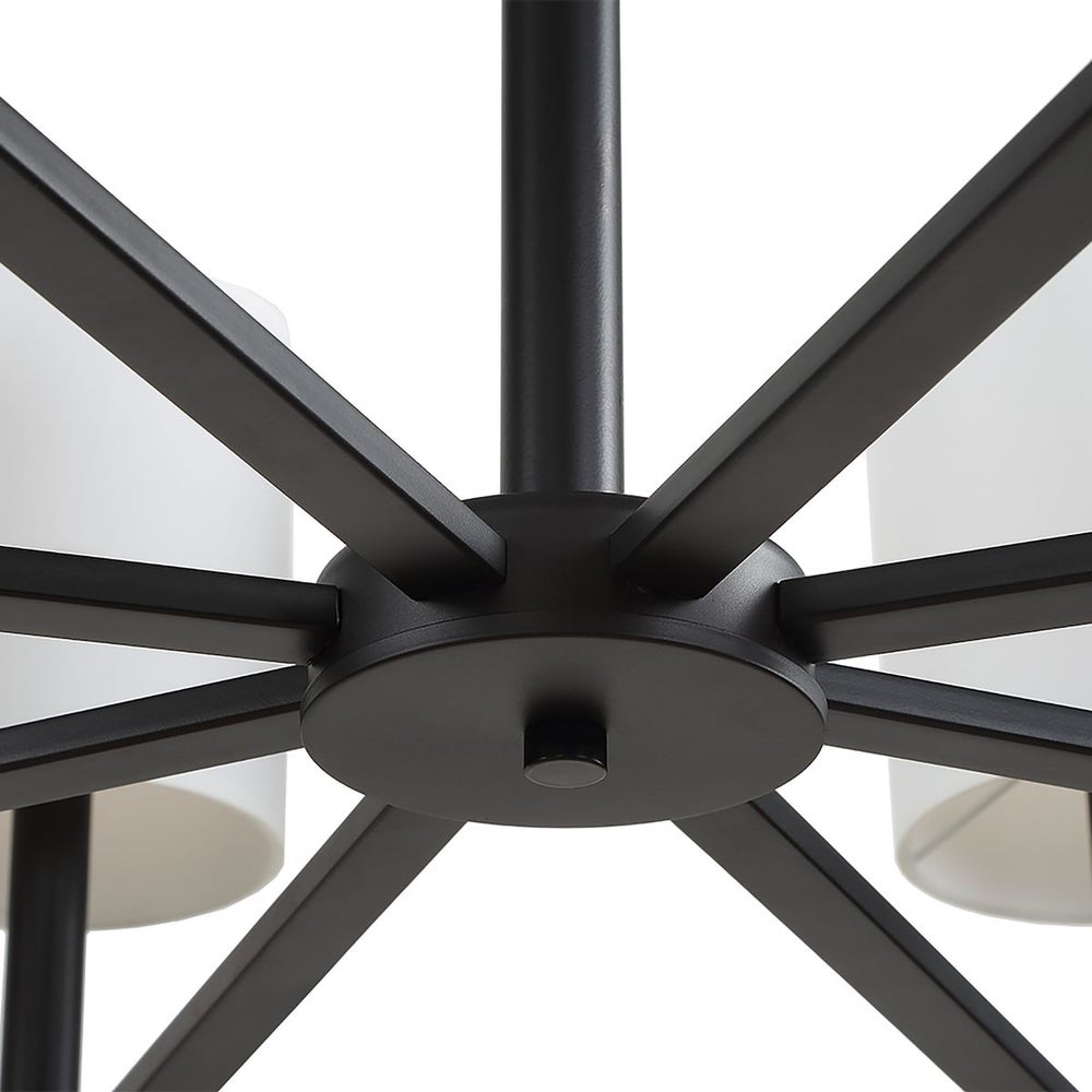 Black metal connector for the coastal chandelier.