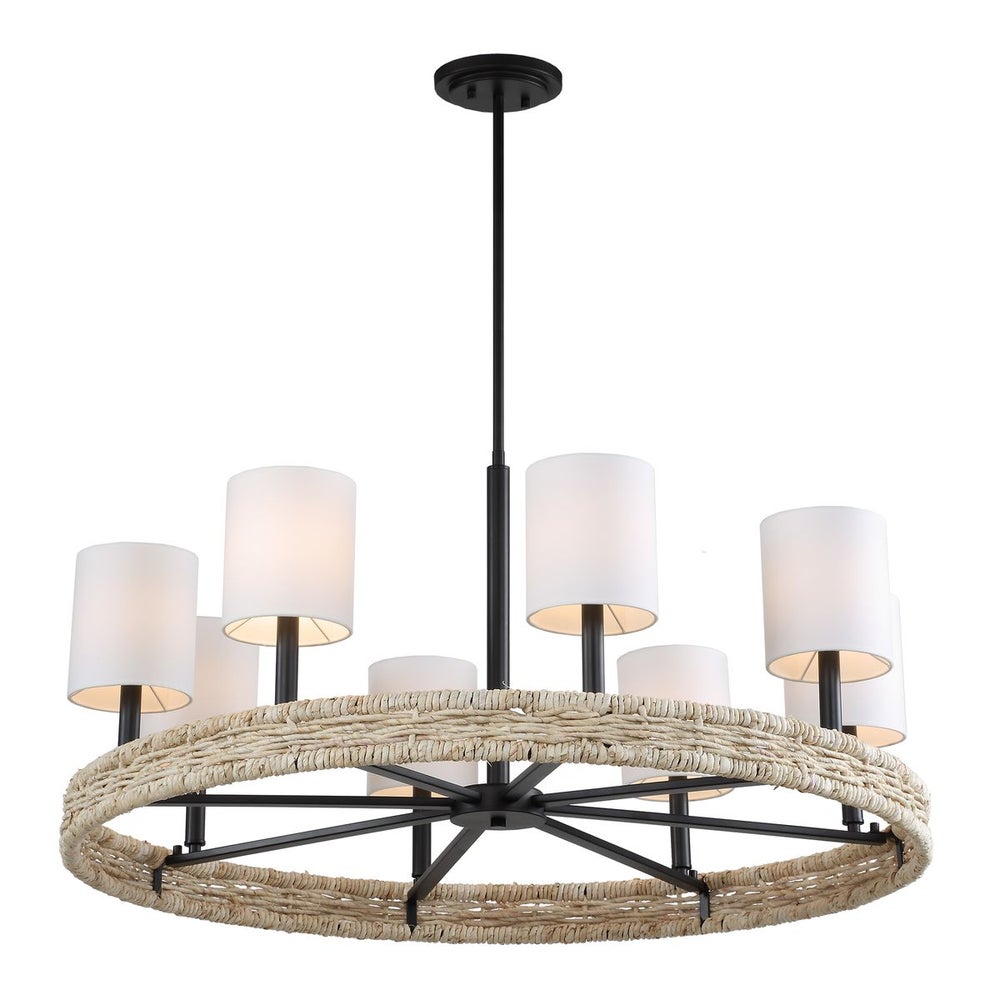 Coastal Chandelier haning on white background.