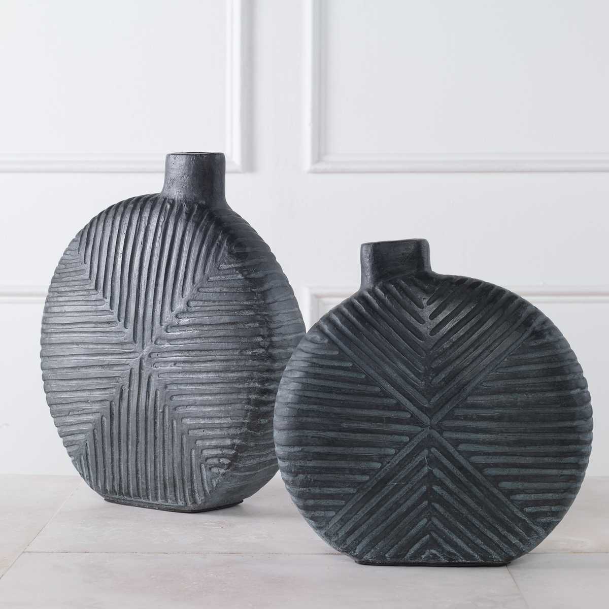 Concrete vases.