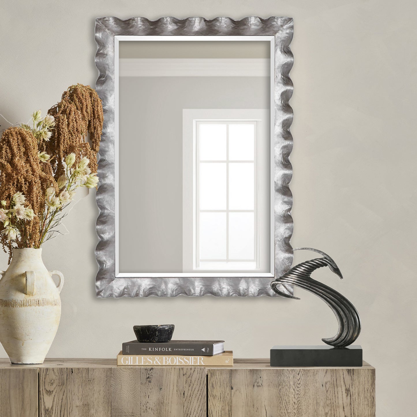 Silver Scalloped Mirror