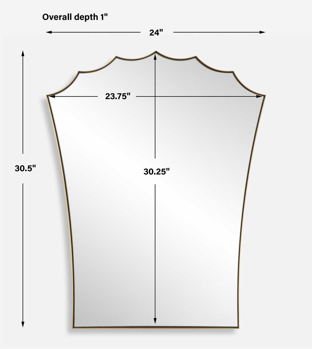 Measurement chart of a rectangular object with dimensions labeled