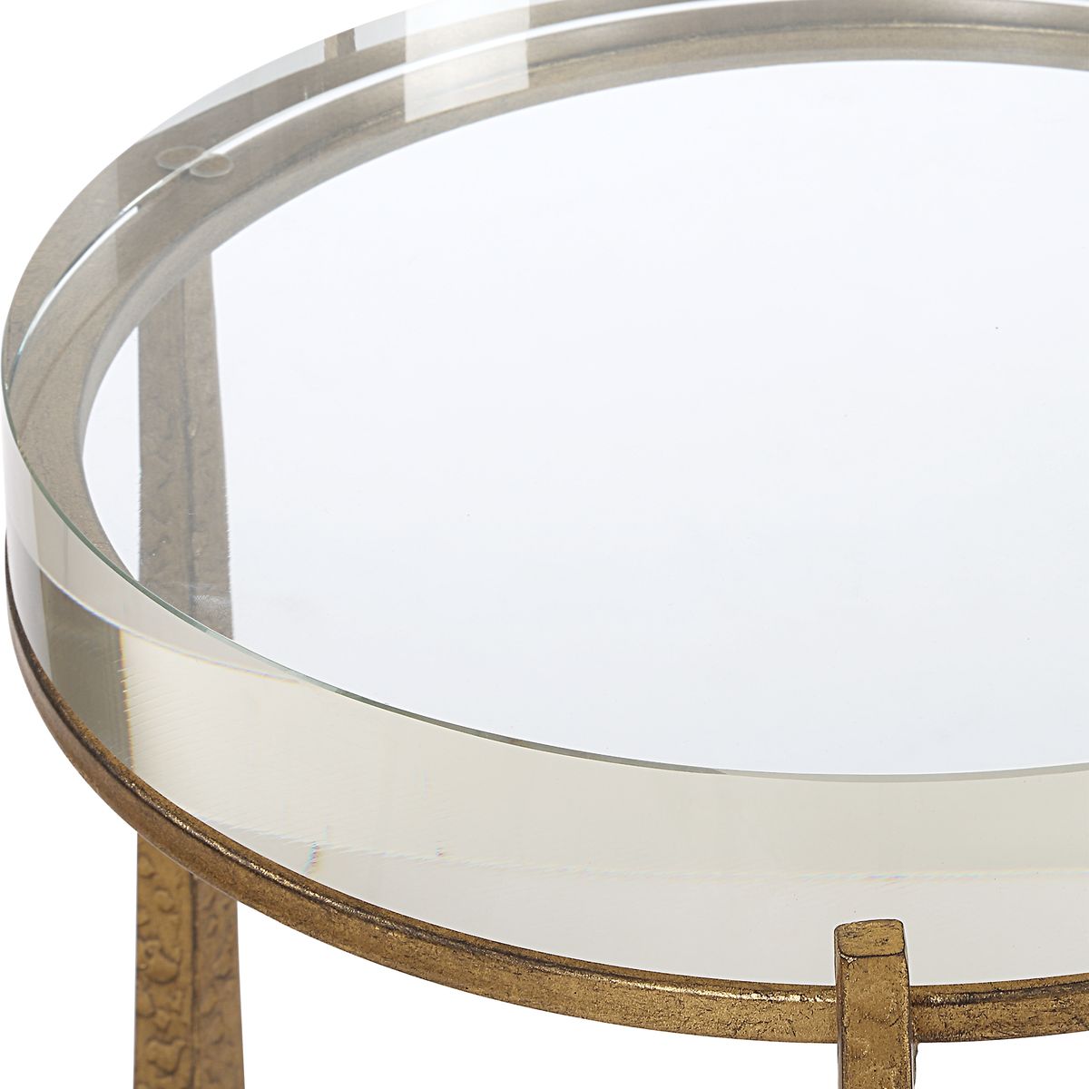 Crystal drink table with qntique gold