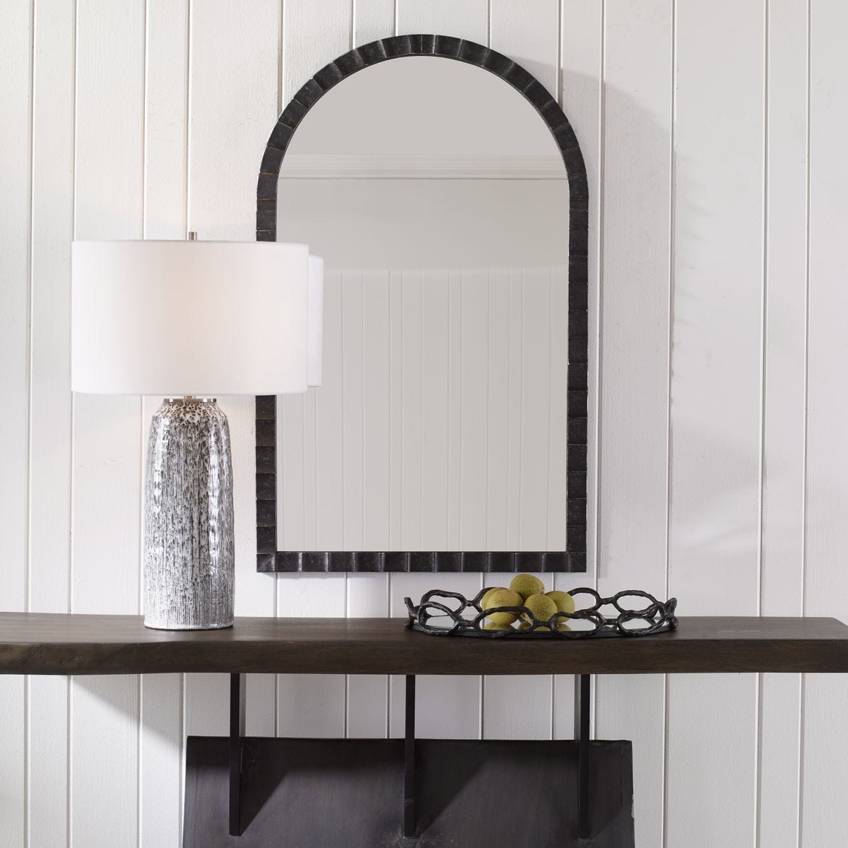 Black Arch Wall Mirror